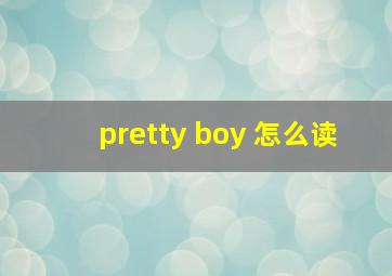 pretty boy 怎么读